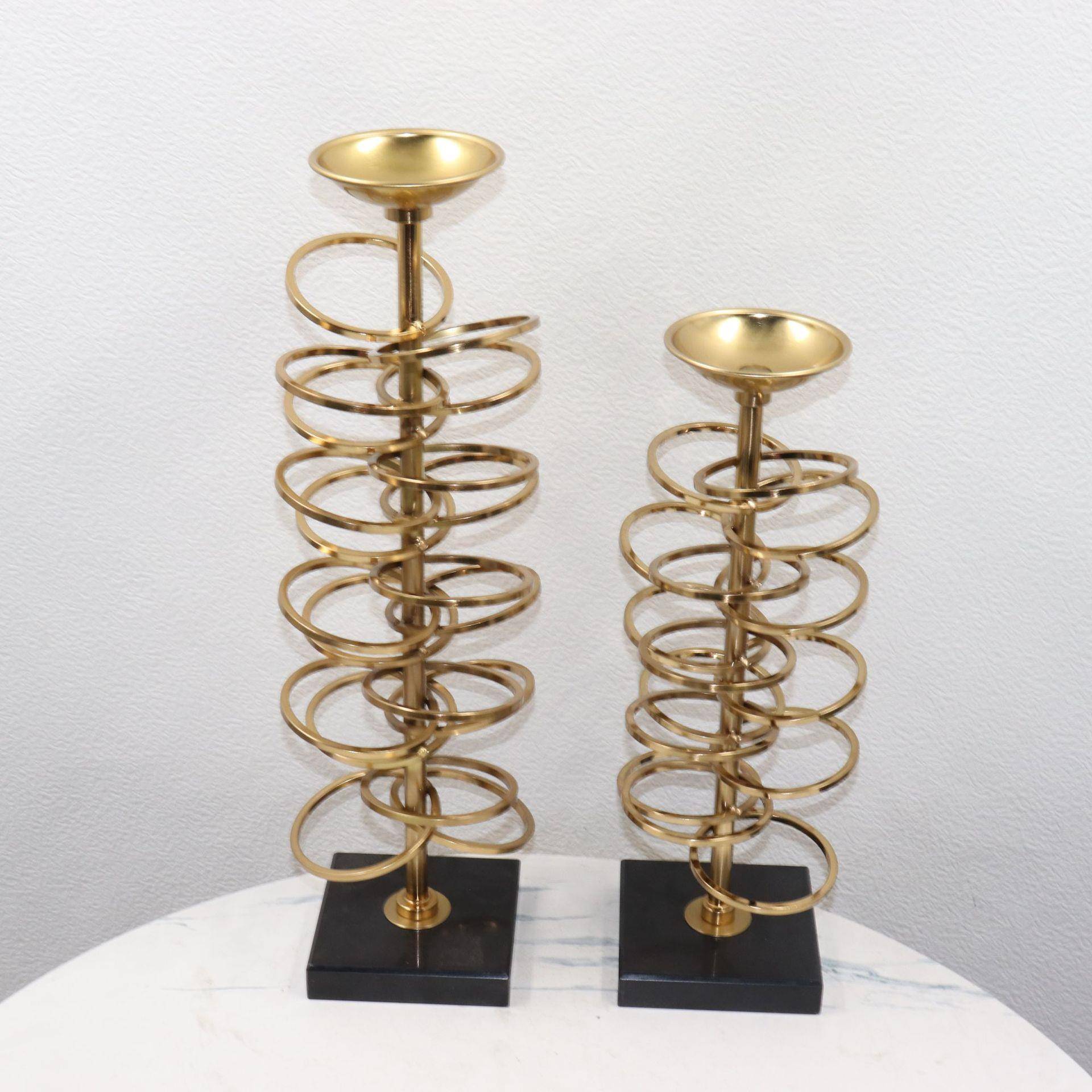 新中式金属烛台工艺品 铁艺烛台摆件 书房办公室居家工艺烛台