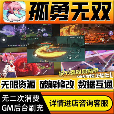 孤勇无双手游无限道具GM后台游戏兑换码礼包折扣内部号非单机版小程序免广告内购安卓IO S辅助脚本