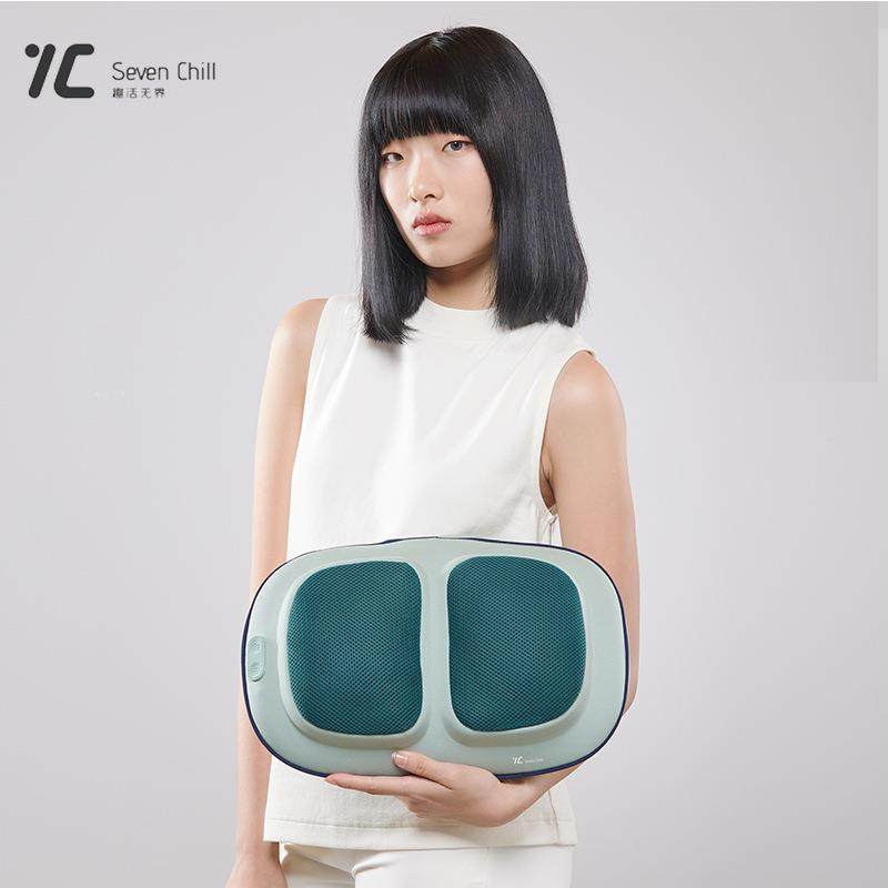 7C/七西腰部按摩器 家用多功能热敷理疗枕腰部背部护理靠垫按摩仪