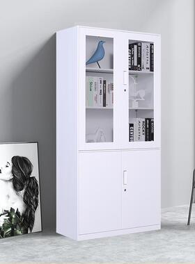 纯黑白色办公室文件柜组合铁皮柜财务室会计资料档案柜凭证柜加厚