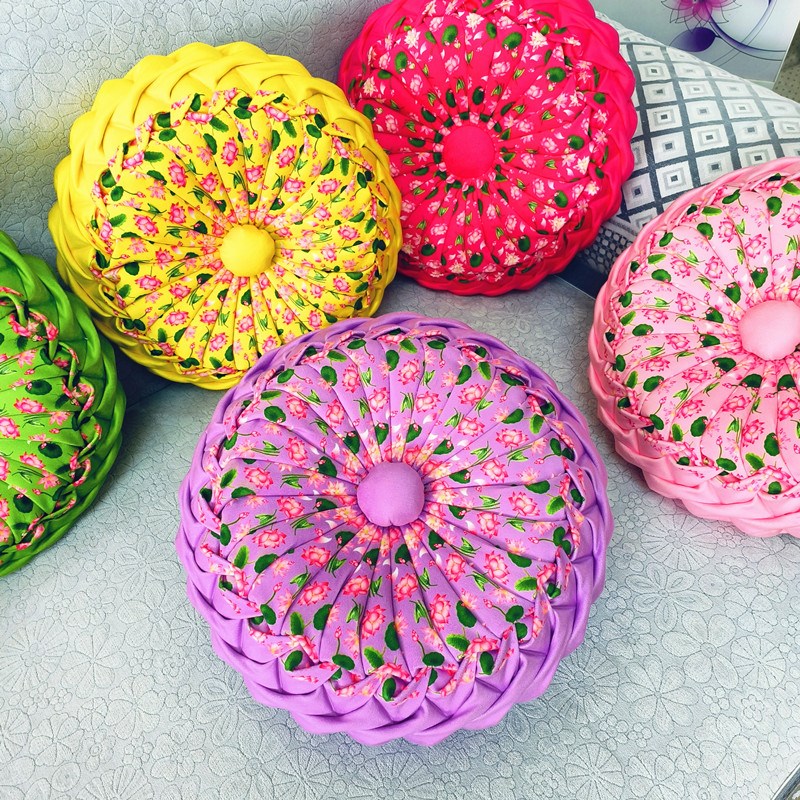 小六手工抱枕diy材料包天鹅绒富贵如意手工抱枕印花车载沙发靠垫