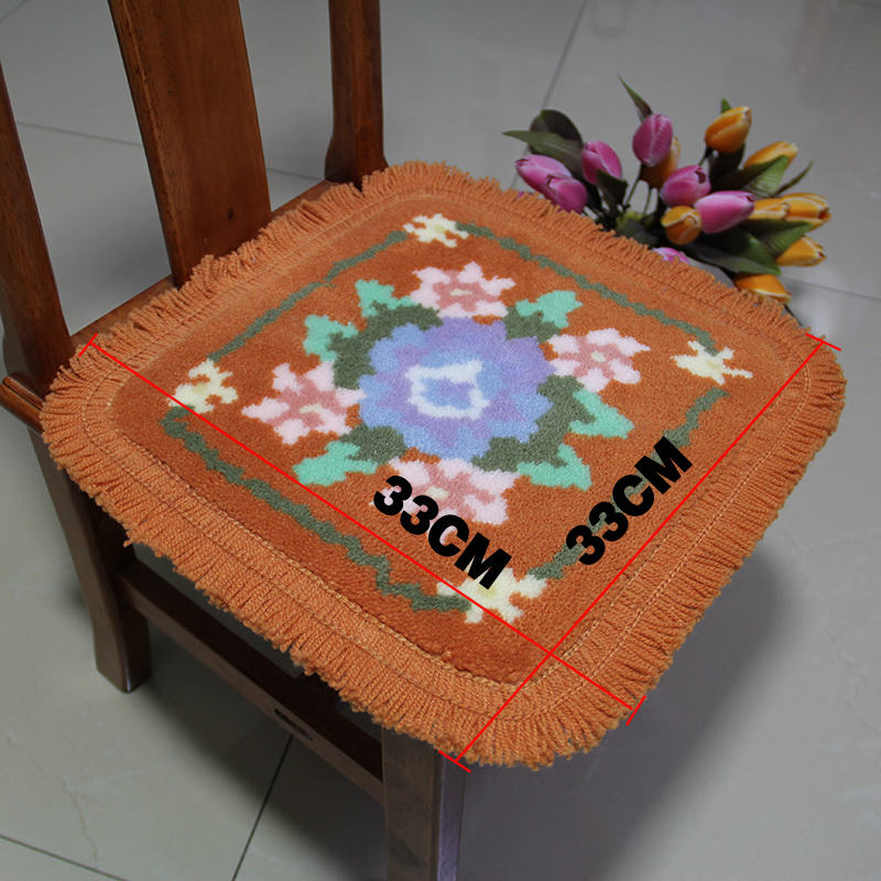 椅子垫毛线防滑硅胶固定幼儿园方凳餐椅坐垫新款地毯垫绣33cm