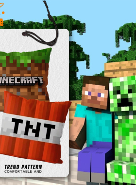 我的世界MC麦块史蒂夫苦力怕抱枕办公室腰枕汽车靠垫床头沙发靠枕