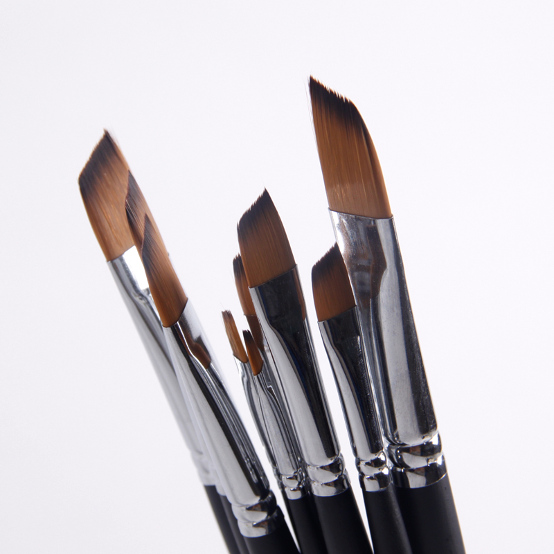 博格利诺9支装斜锋丙烯画笔装尼龙毛丙烯画笔水粉笔2画具画材