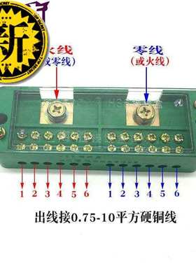 66单相二进十二出接线盒 小型家用220vt分线端子排箱