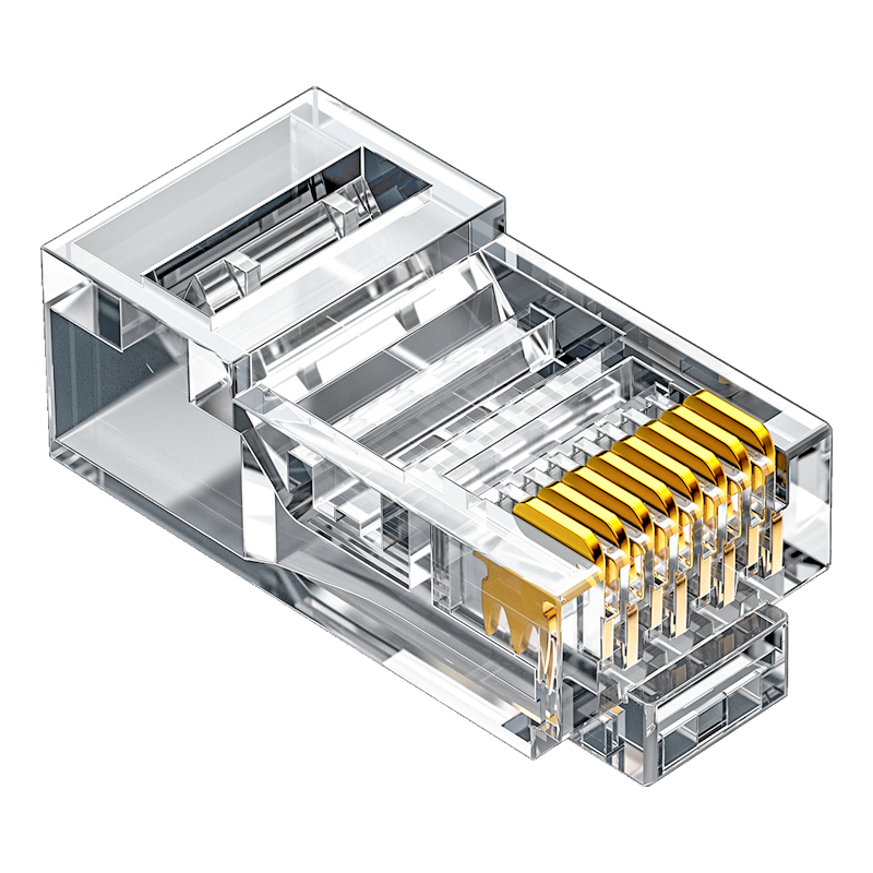 胜为RC-8100六类水晶头 CT千兆8P网络连接头非屏蔽镀金RJ5接头