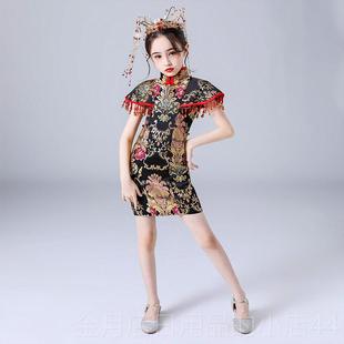 中国式 t台燕尾服 旗袍儿唐装 时尚 全流行童改良 样板 高档女童