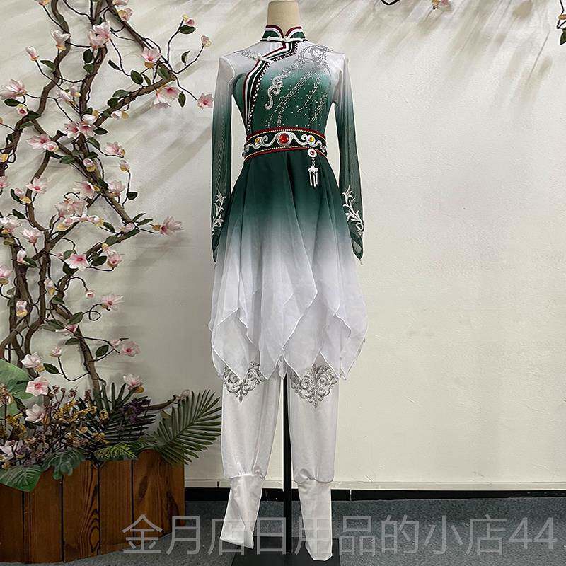 高档蒙古舞短款大摆裙独舞开场民族风舞服台蹈演出服女款考艺表演