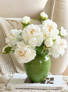 正品色级陶瓷花瓶轻奢高绿感摆件客新中式厅插花水培覆古花器装饰