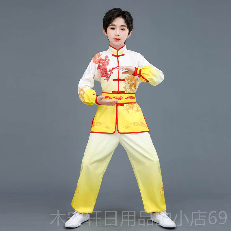 正品儿童比赛演武术服中小学打生太极体拳团表演中国风鼓武术训练