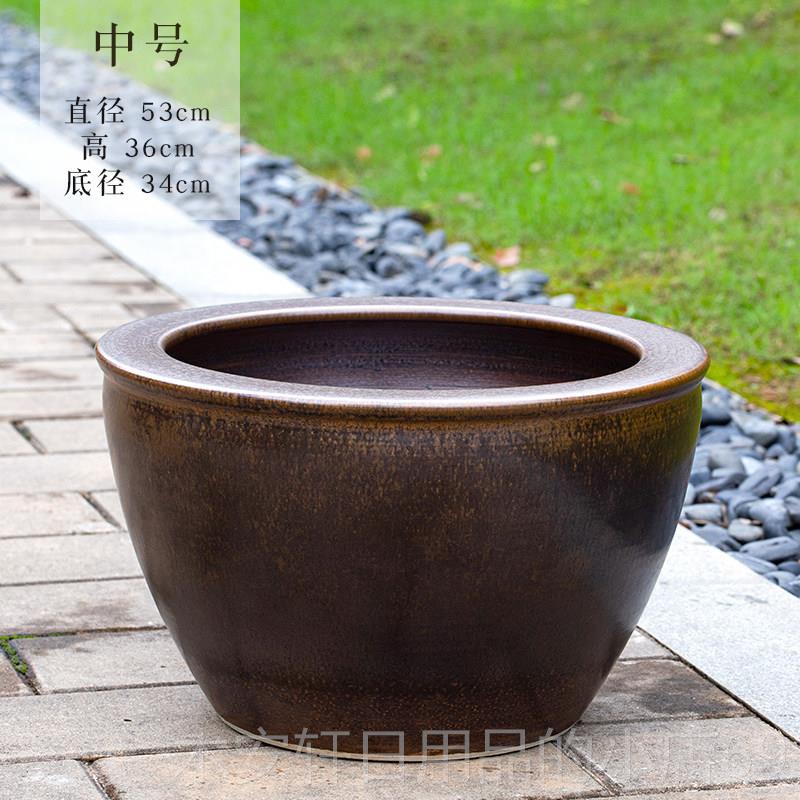 正品景德镇陶瓷金鱼鲤缸养缸荷花莲花盆乌龟锦客睡莲缸特大号水庭