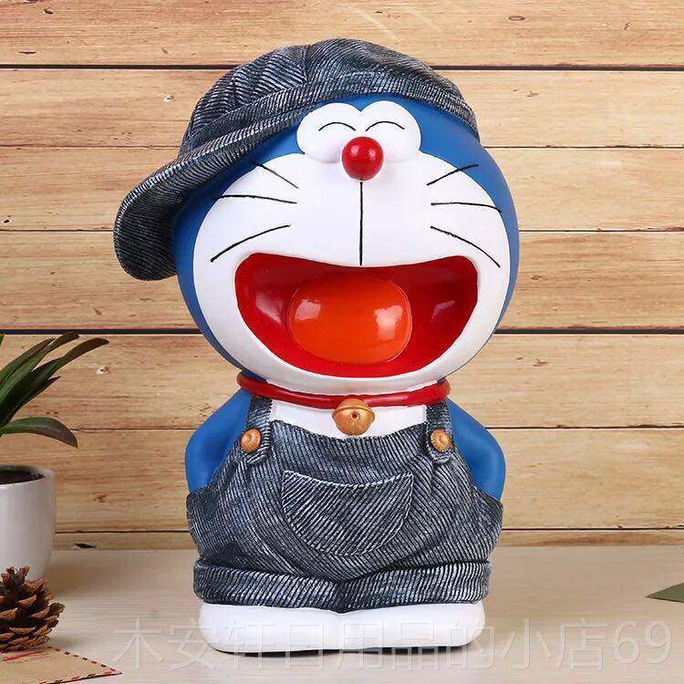正品创超大号蓝叮猫成人儿童存钱罐不怕当摔胖子储蓄罐意桌面摆件