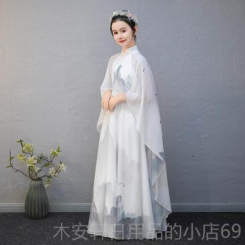 正品古筝演出童童服汉服儿古典舞演出服飘逸舞服装女表演服幼儿蹈