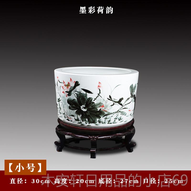 正品景镇陶金鱼缸瓷龟盆家居客德厅摆设面摆设阳台荷花桌睡莲小盆