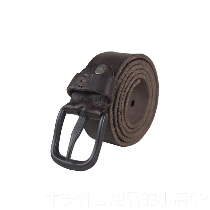 正品尖针皮扣小真皮 男士皮带头牛层牛休闲黄手工做旧 复古牛仔裤图片
