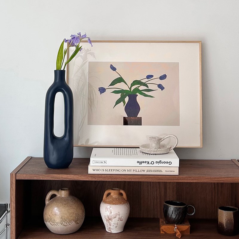 PEEJI小众艺术挂画郁金香植物花朵客厅装饰画 现代简约风沙发墙画