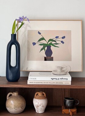 PEEJI小众艺术挂画郁金香植物花朵客厅装饰画 现代简约风沙发墙画