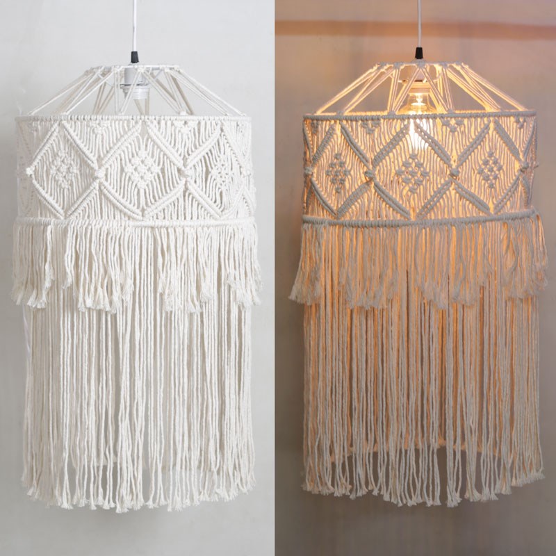 波西米亚风格吊灯手工编织客厅餐厅酒吧个性创意DIY落地灯整套