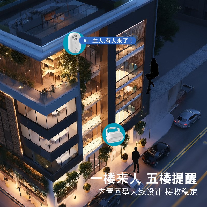 分体式无线红外感应门铃家用门店超市酒店防盗门口欢迎光临迎宾器