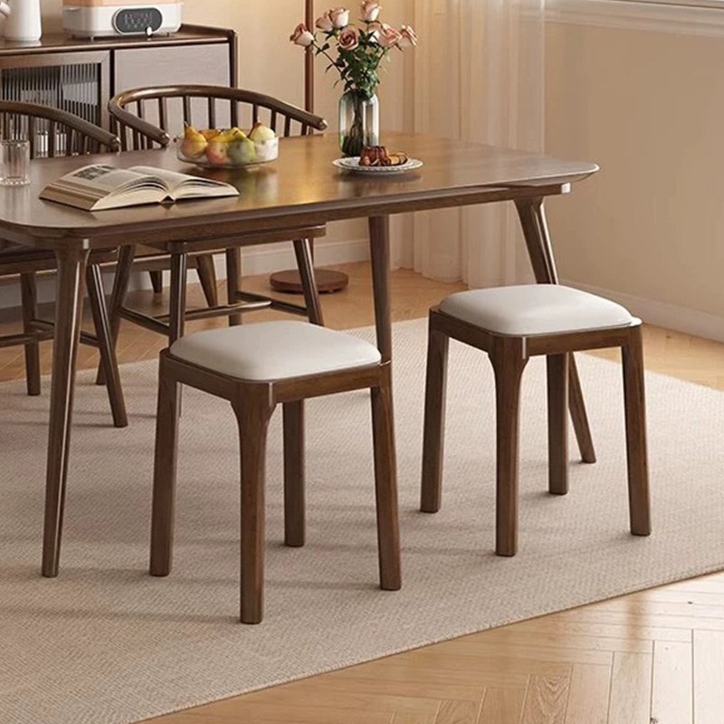 实木凳子家用可叠放软包板凳简约现代小方凳客厅木头矮凳餐桌椅子