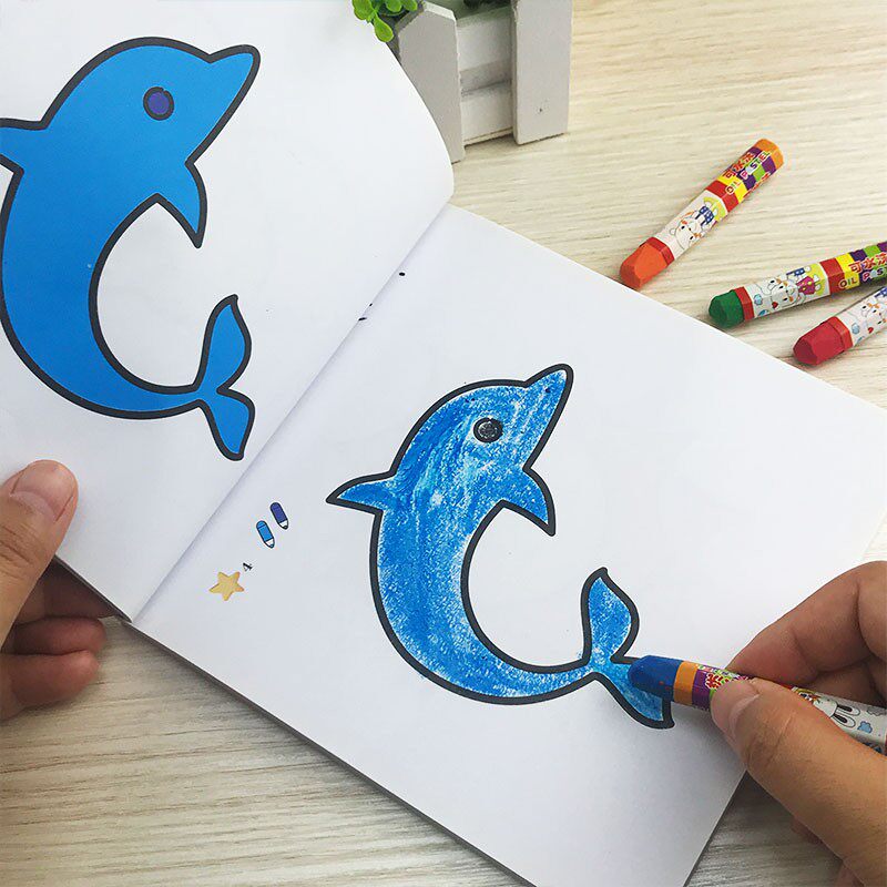 宝宝涂色书儿童画画本2-3-6岁幼儿园涂鸦填色绘本图画绘画册套装