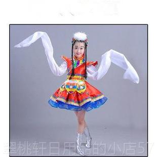 古女童走秀 舞蹈服演装 正品 儿童藏演出服小学生蒙幼儿园表服族水袖