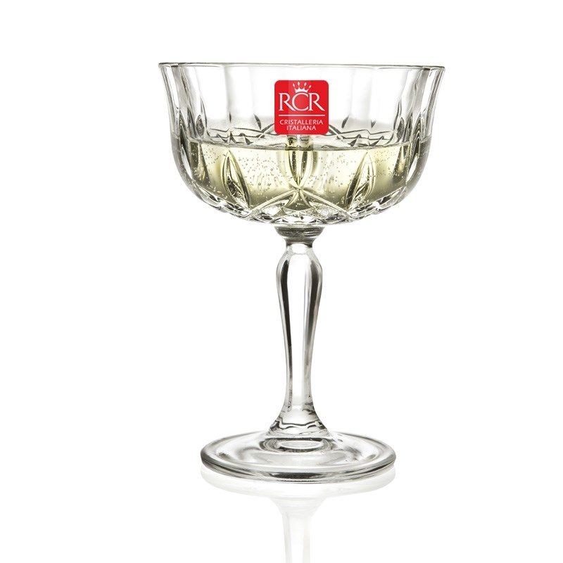 意大利进口RCR水晶玻璃香槟杯创意雪糕碗甜品杯宽口高脚鸡尾酒杯