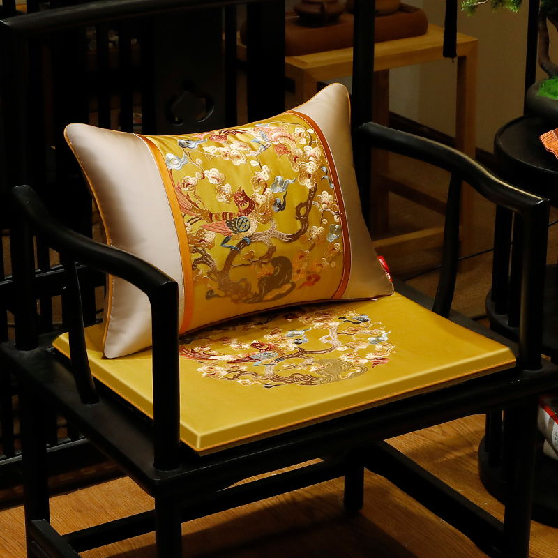 红木椅子坐垫中式花鸟刺绣太师椅圈椅实木家具垫子沙发餐椅茶桌椅