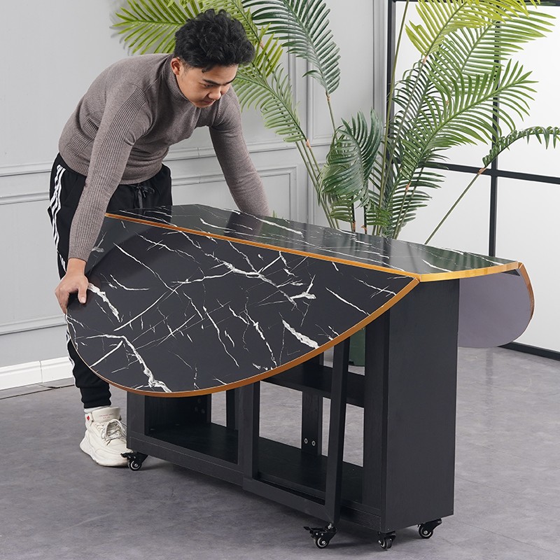 家用简易折叠圆桌大圆桌面可折叠餐桌子饭桌移动简约餐桌椅组合