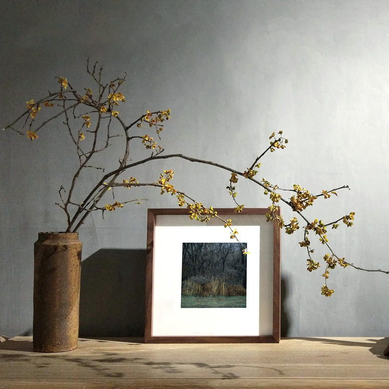 黑胡桃 卡纸装裱画框定制 实木手工框艺术微喷照片传统相框挂墙