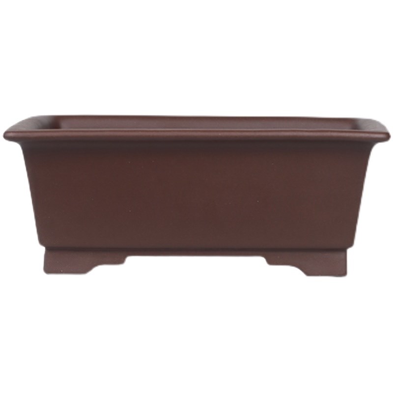 玖紫轩精品紫砂花盆宜兴紫泥长方大号盆景老桩植物地面松柏树黄杨