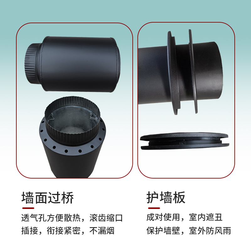 壁炉配件30不锈钢烟管,弯头,烟帽,护墙板,室外支架,工具