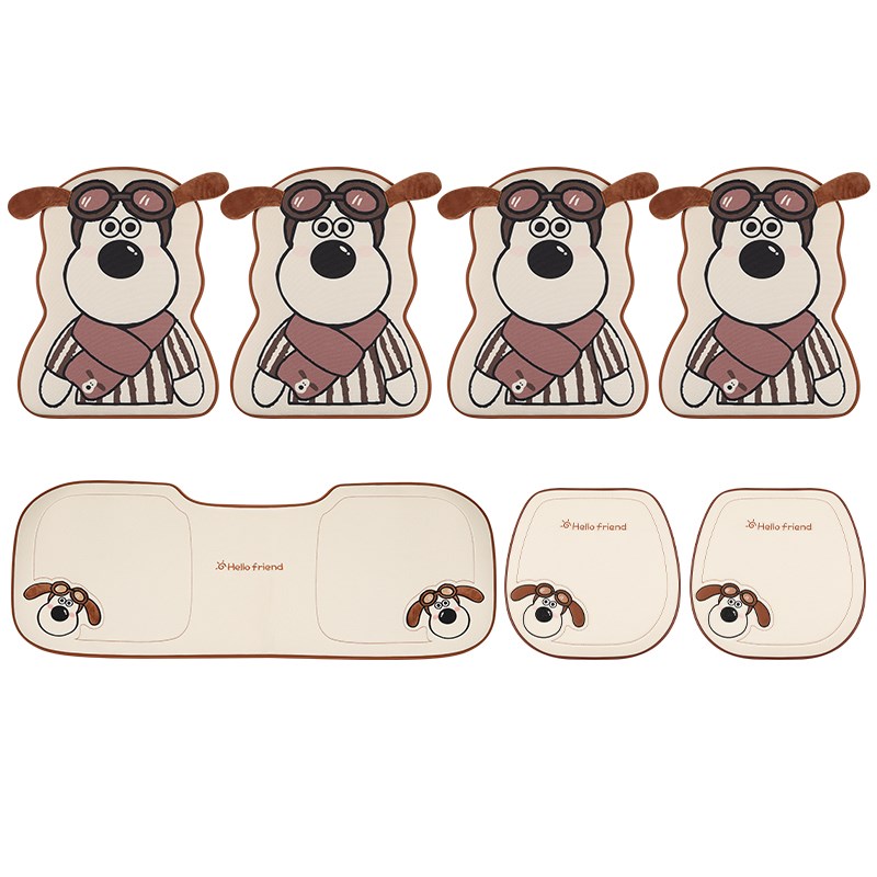 2023款零跑T03专用座卡通半包座椅亚麻汽车坐垫四季通用座垫