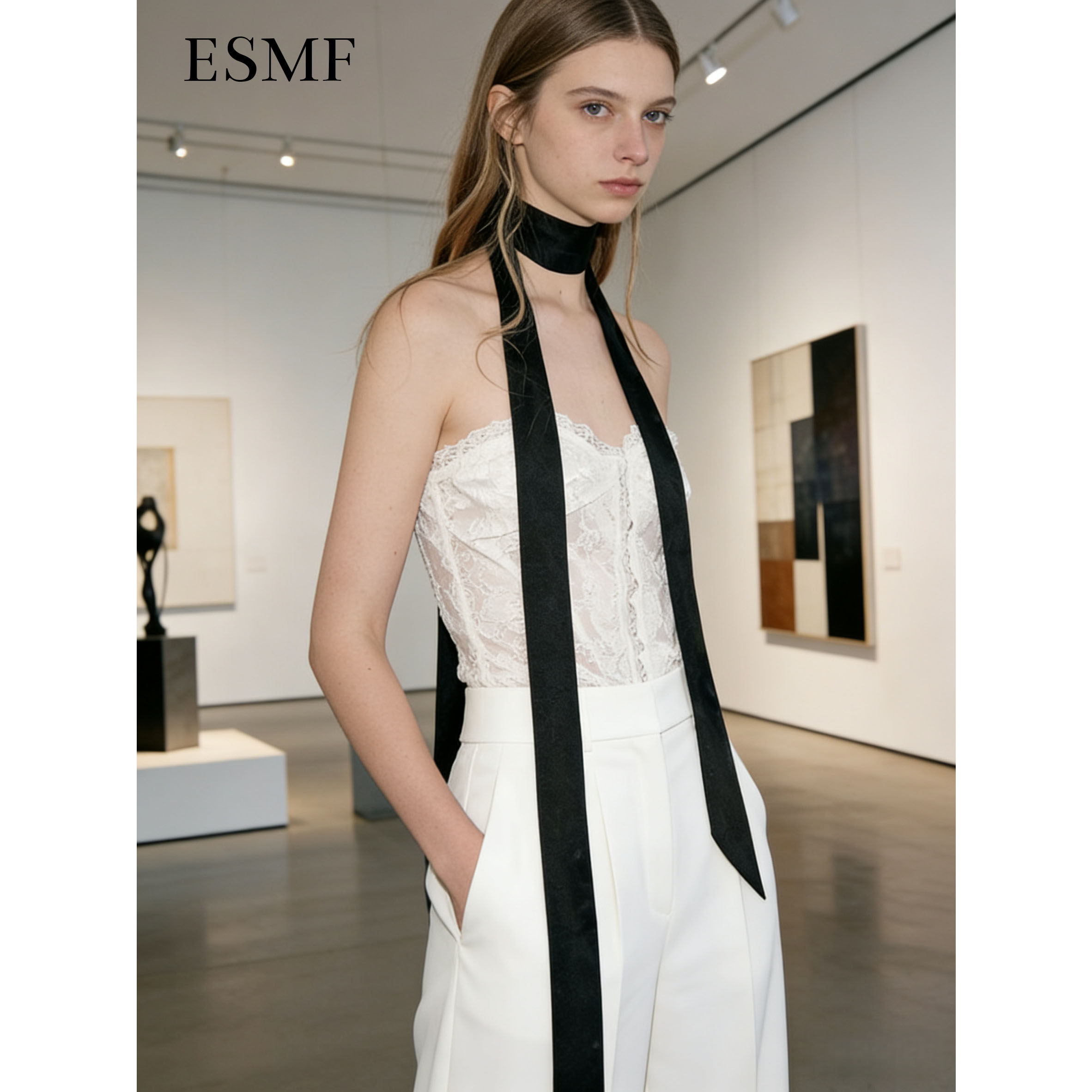 ESMF2026新品ins长条丝巾发带女飘带窄领带腰带双面丝绸包包绑带