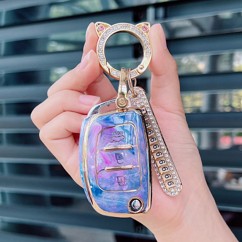 适用现悦纳钥匙ix瑞纳ix领动胜达索纳塔名图朗动钻扣女壳