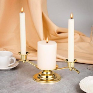 复古欧式 蜡烛台座 铁艺烛台摆件婚庆烛光晚餐浪漫家用餐桌三头法式