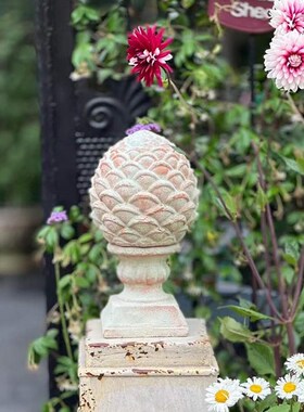 手压红陶做旧花园摆件大松果别墅庭院露台花园室内外百搭红陶摆件