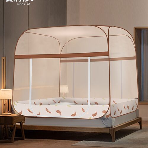 2022新款免安装家用卧室蒙古包蚊帐双开门可折叠无需支架方便拆洗