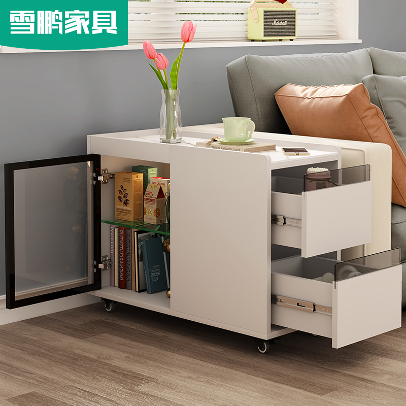 现代简约可移动沙发边几客厅边柜小角几迷你茶台柜卧室床头窄边桌