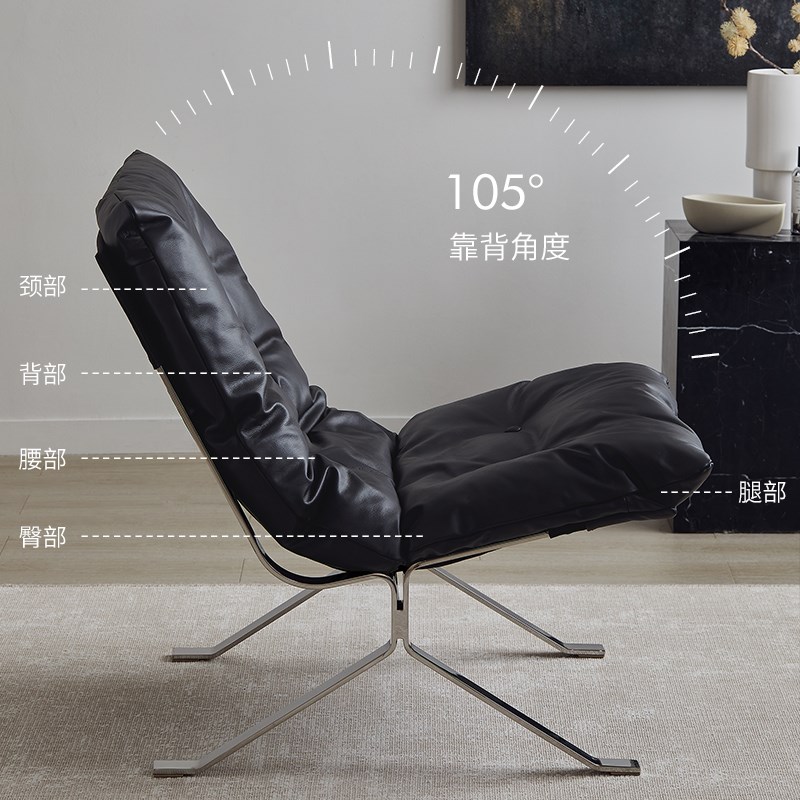 grdo格度欧姆休闲椅设计师款牛皮包豪斯巴塞罗那单人沙发椅