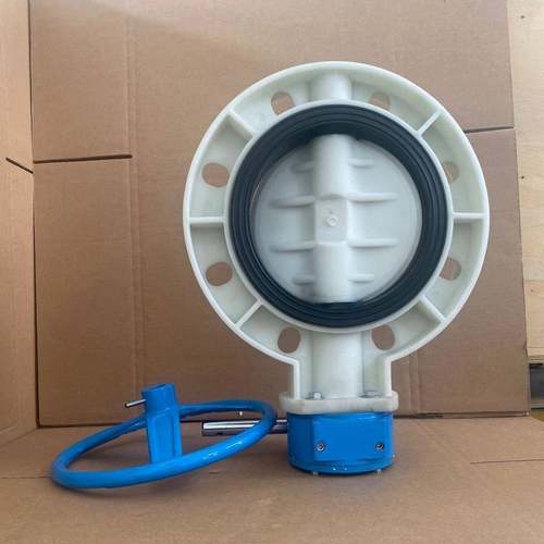 FRPP 对夹法兰式涡轮蝶阀 耐高温90° 耐酸碱EPDM DN200 475元