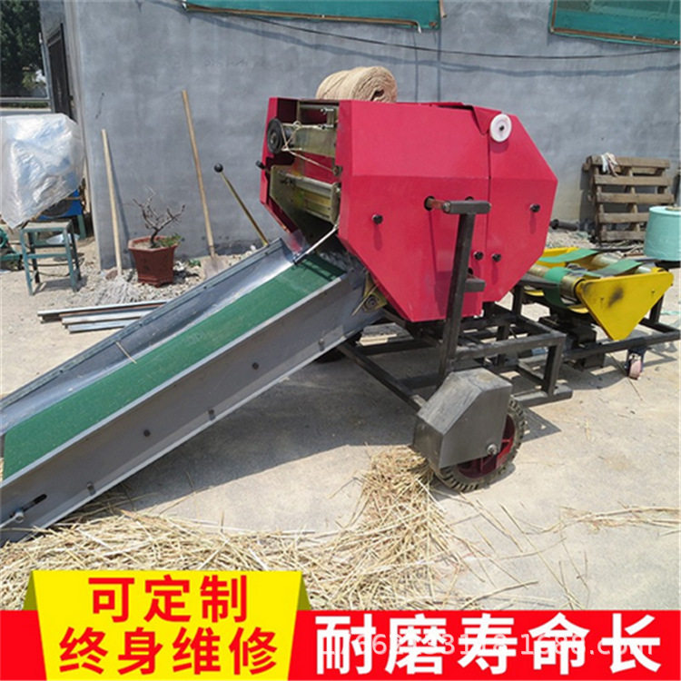 干湿青储打捆包膜机全自动青储饲料打包机养殖场铡草缠膜打捆机