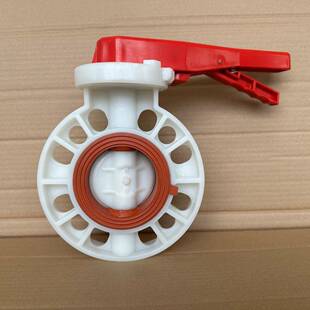 供应PPH蝶阀FPM阀座 耐磨损 耐酸碱 手柄对夹塑料蝶阀DN50-DN200