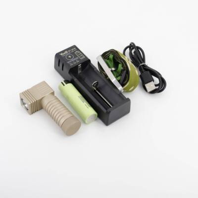 高档拐角电灯强光手鱼电筒钓灯头灯户外手0电1865手电筒L型手狼族