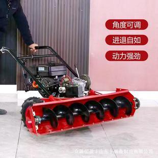 小型扫雪机手推式 大棚型家用物业抛雪全齿轮柴汽油蛟龙清雪除雪车