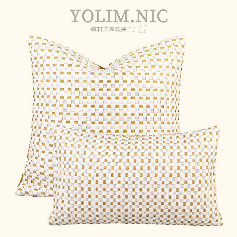 现代轻奢抱枕手工编织橙色靠枕沙发客厅高档样板间软装靠垫腰枕套,鲜花速递/花卉仿真/绿植园艺,割草机/草坪机,淘宝优惠券,粉丝福利购,淘宝优惠卷