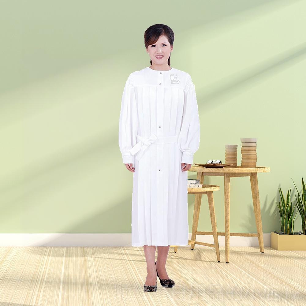 高档中老年班服成人松礼接服高档圆服领演出服装垂待性纱料宽团体