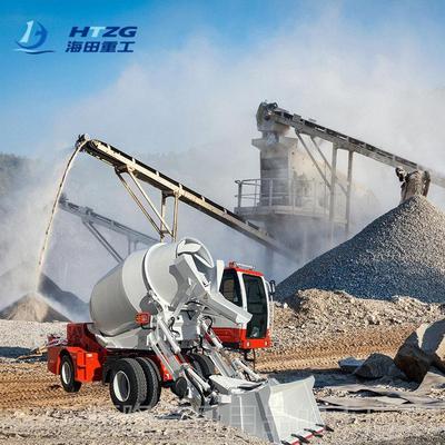 正品海田工3.5方自上自料搅拌车全动自卸料自装式滚重筒混土凝搅