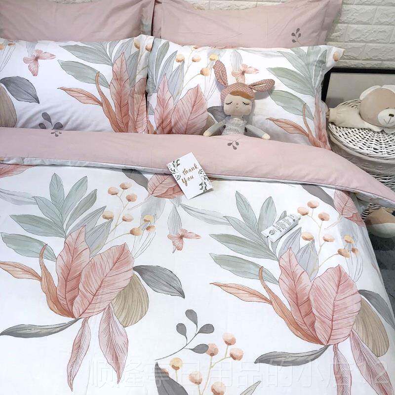 高档春夏植风物田园时.清尚新全棉四件套纯棉床单床笠18m双人床上