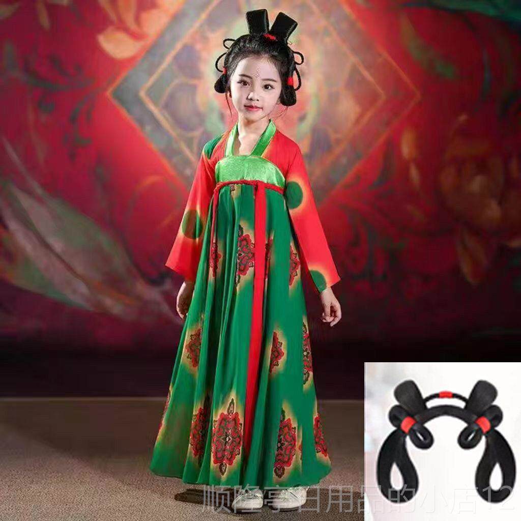 正品唐宫夜宴服装小儿童演出服汉服女中国风古典童舞蹈服俑表演服